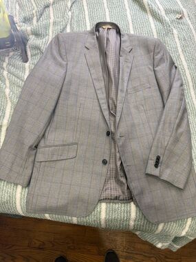 46L Haggar Classic Gray Plaid Men's Blazer - Versatile Smart Casual Jacket
